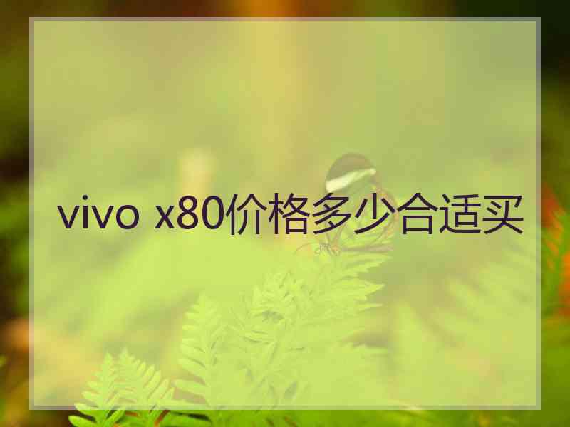 vivo x80价格多少合适买